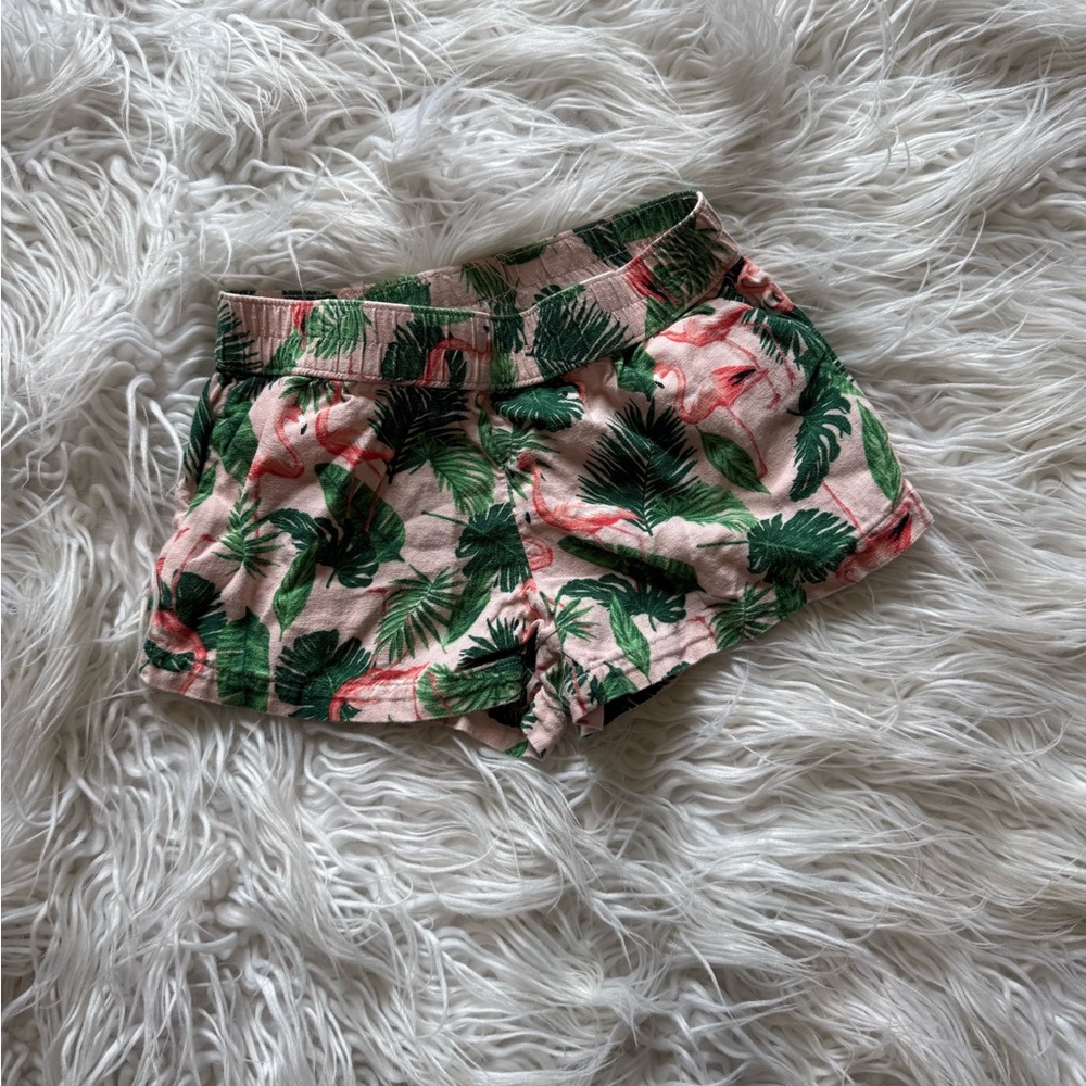Old Navy Tropical Leaf/Flamingo Print shorts